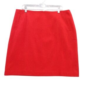 Talbots Red Wool Blend Skirt Women's Size 16 Lined Career‎ Holiday